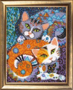 Bead Embroidery Kit Butterfly 617 Cats 33 х 26 см