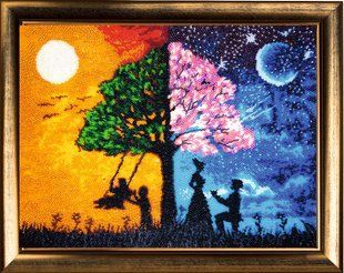 Bead Embroidery Kit Butterfly 846 "The Sun and the Moon" 28 x 36 cm