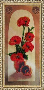 Bead Embroidery Kit Butterfly 207 Poppies 27 х 13 см