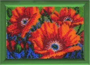 Pattern for Bead Embroidery Butterfly 940 Summer Poppies 17 х 12 см