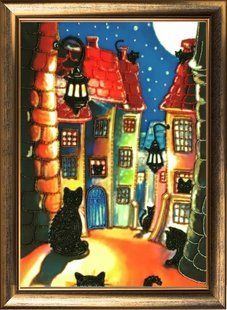 Bead Embroidery Kit Butterfly 619 Night City 36 х 25 см
