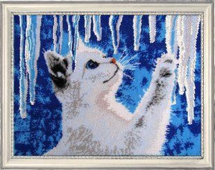 Bead Embroidery Kit Butterfly 570 Kittie and Icicles 27 х 35 см