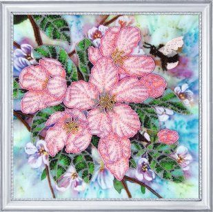 Bead Embroidery Kit Butterfly 262 Apple Blossom 28 х 28 см