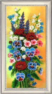 Bead Embroidery Kit Butterfly 263 Field Bouquet 38 х 18 см