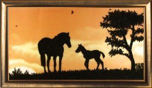 Bead Embroidery Kit Butterfly 572 Horses 19 х 36 см