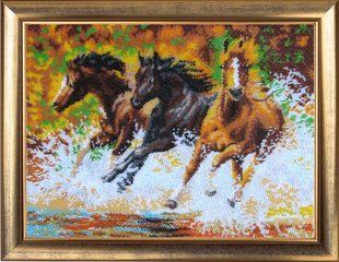 Bead Embroidery Kit Butterfly 623 In a Sonant Clatter of Hoofs 26 х 35 см