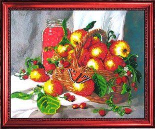 Bead Embroidery Kit Butterfly 213 Strawberry Still-life 25 х 31 см