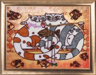 Bead Embroidery Kit Butterfly 574 Cat's Idyll 25 х 34 см