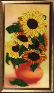 Bead Embroidery Kit Butterfly 215 Sunflowers 36 х 19 см