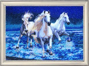 Bead Embroidery Kit Butterfly 576 White Triple 35 х 50 см