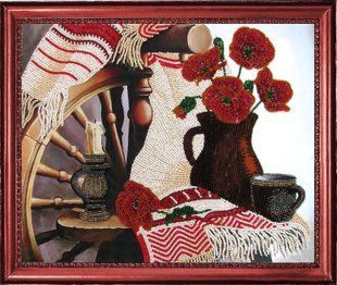 Bead Embroidery Kit Butterfly 217 Still-life with Poppies 26 х 32 см