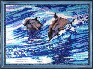 Bead Embroidery Kit Butterfly 578 Dolphins 24 х 33 см