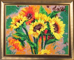 Bead Embroidery Kit Butterfly 221 Bouquet of Sunflowers 36 х 45 см