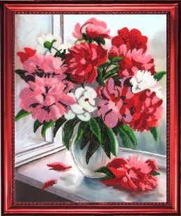 Bead Embroidery Kit Butterfly 225 Peonies 34 х 27 см