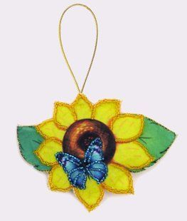 Bead Embroidery Kit Butterfly F023 Sunflower 9 х 12 см