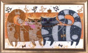 Bead Embroidery Kit Butterfly 585 Cats in Love 21 х 38 см