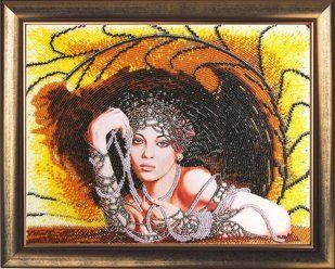 Bead Embroidery Kit Butterfly 426 Lady in Black25 х 32 см