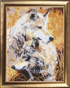 Bead Embroidery Kit Butterfly 636 Couple of Wolves 34 х 26 см