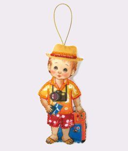 Bead Embroidery Kit Butterfly F076 Doll.Tourist Boy 12 х 7 см