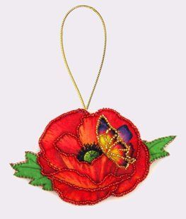 Bead Embroidery Kit Butterfly F024 Poppy 8 х 13 см