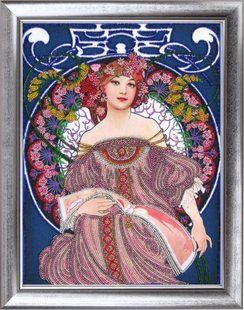 Bead Embroidery Kit Butterfly 478 Champenois Imprimeur Editeur (after A. Mucha) 36 х 27 см