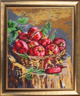Bead Embroidery Kit Butterfly 161 Still-life with Granate 32 х 27 см