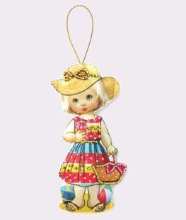 Bead Embroidery Kit Butterfly F077 Doll.Tourist Girl 12 х 7 см