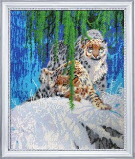 Bead Embroidery Kit Butterfly 587 Snow Panthers 45 х 37 см