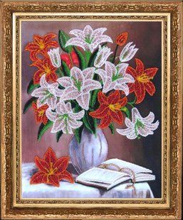Bead Embroidery Kit Butterfly 278 Lillies 33 х 26 см