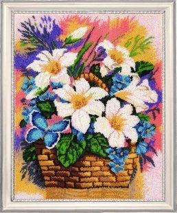 Bead Embroidery Kit Butterfly 162 Basket з lillies 34 х 27 см