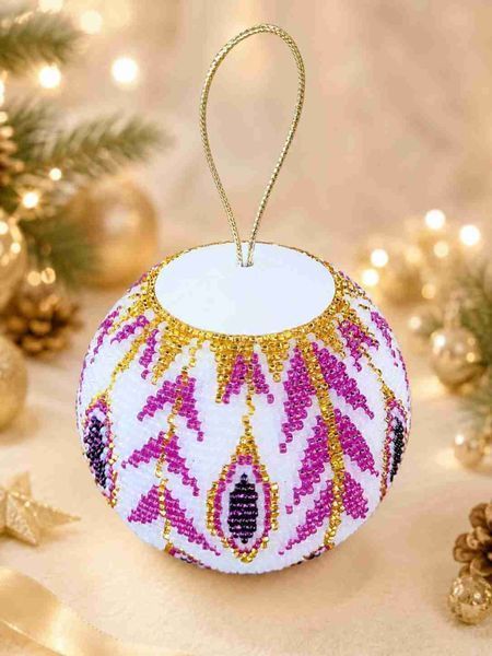 Bead Embroidery Kit Authentic Christmas Decor figure "Winter Shine.Amethyst"