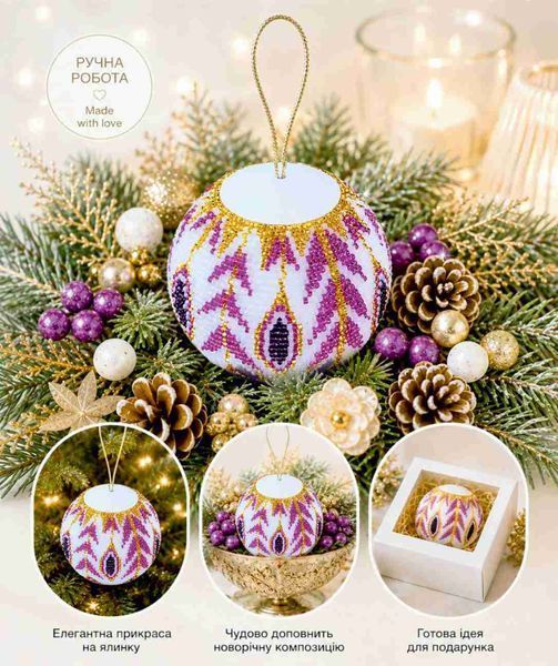 Bead Embroidery Kit Authentic Christmas Decor figure "Winter Shine.Amethyst"