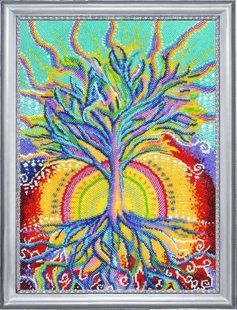 Bead Embroidery Kit Butterfly 379 Sunny Tree 35 х 25 см