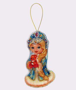 Bead Embroidery Kit Butterfly F027 Snow Girl 12 х 7 см