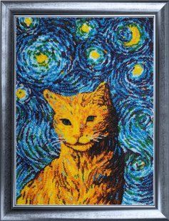 Bead Embroidery Kit Butterfly 640 Starry Cat 35 х 26 см