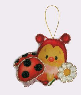 Bead Embroidery Kit Butterfly F028 Ladybug 10 х 12 см