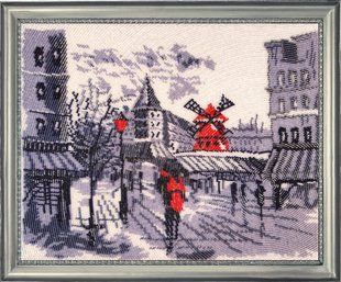 Bead Embroidery Kit Butterfly 381 Moulin Rouge in Paris 27 х 34 см