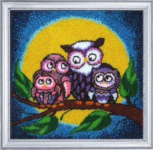Bead Embroidery Kit Butterfly 534 Moonlight Owls 25 х 26 см