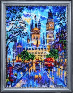 Bead Embroidery Kit Butterfly 383 London at Night 34 х 25 см