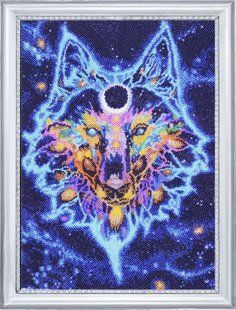Bead Embroidery Kit Butterfly 644 Starry wolf 36 х 26 см