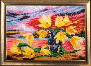 Bead Embroidery Kit Butterfly 234 Yellow Tulips 25 х 35 см