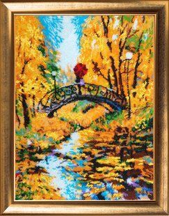 Bead Embroidery Kit Butterfly 829 Autumn Bridge 35 х 27 см
