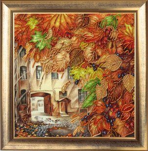 Bead Embroidery Kit Butterfly 336 Golden Fall 27 х 27 см