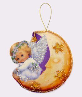 Bead Embroidery Kit Butterfly F137 Angel on the Moon 11 х 11 см