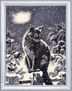 Bead Embroidery Kit Butterfly 648 Moon Cat 35 х 27 см