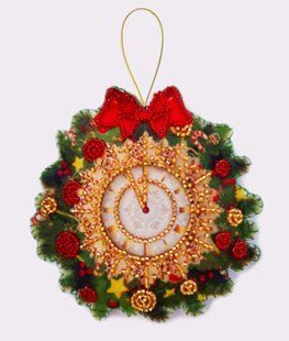 Bead Embroidery Kit Butterfly F138 Clock 12 х 11 см