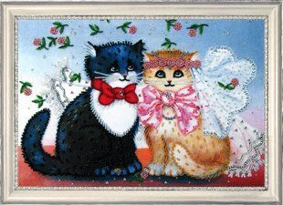 Bead Embroidery Kit Butterfly 598 Just Married 25 х 37 см