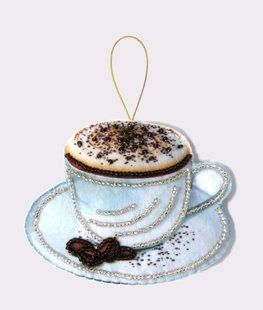 Bead Embroidery Kit Butterfly F089 Cup of coffee 9 х 11 см