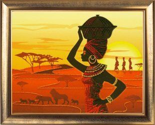 Bead Embroidery Kit Butterfly 490 African Woman 27 х 34 см