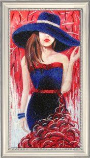 Bead Embroidery Kit Butterfly 493 Lady in the Hat 40 х 20 см